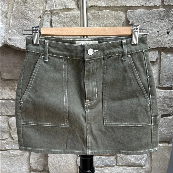 PacSun Olive Green Denim Skirt - Picture 3 of 6